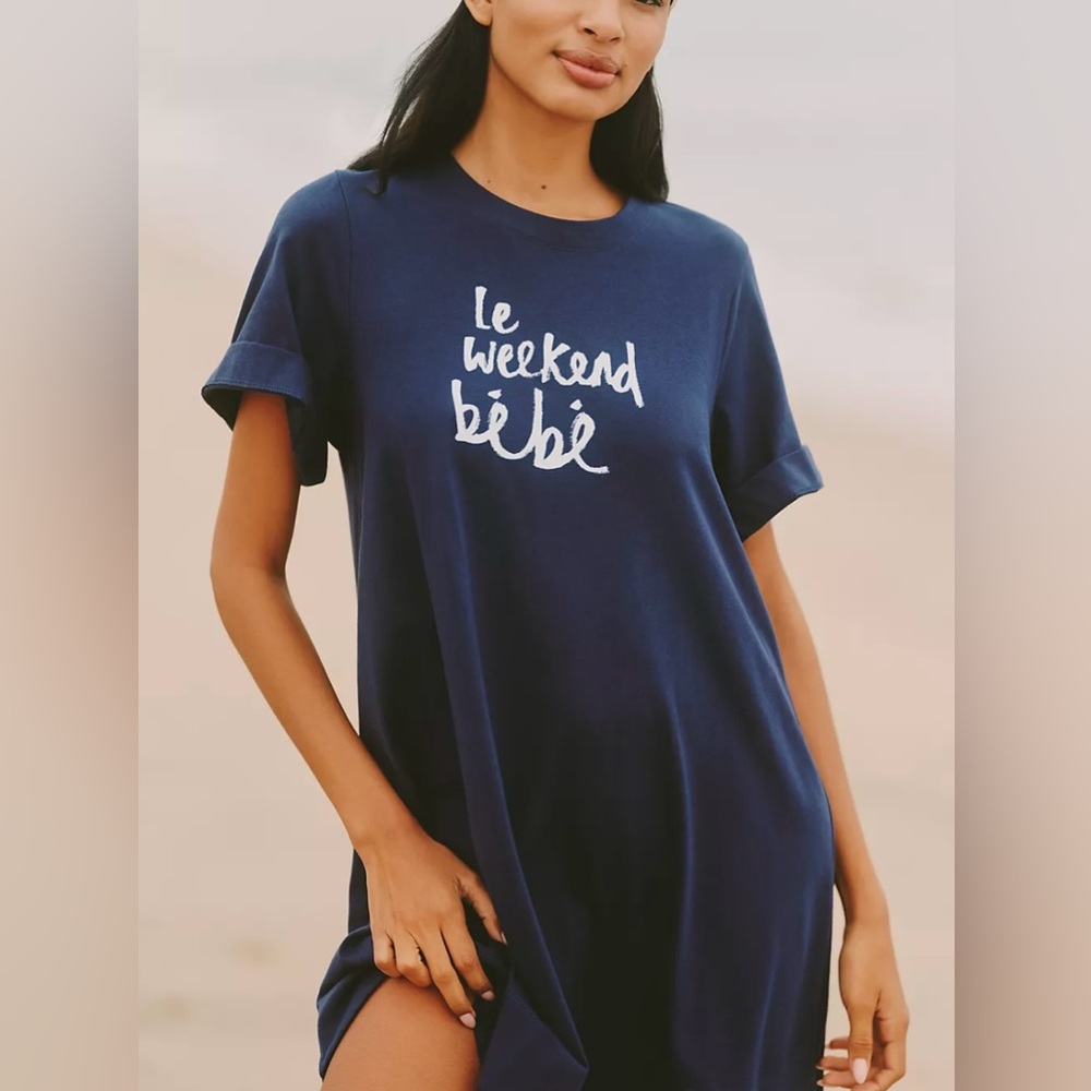 Anthropologie Celandine Revolve Short Sleeve T Shirt Beach Swing Dress XS - Picture 2 of 12